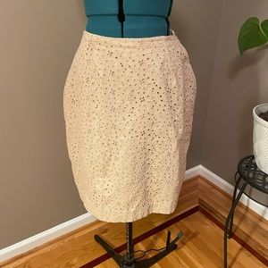 Talbots tan eyelet skirt size 14w